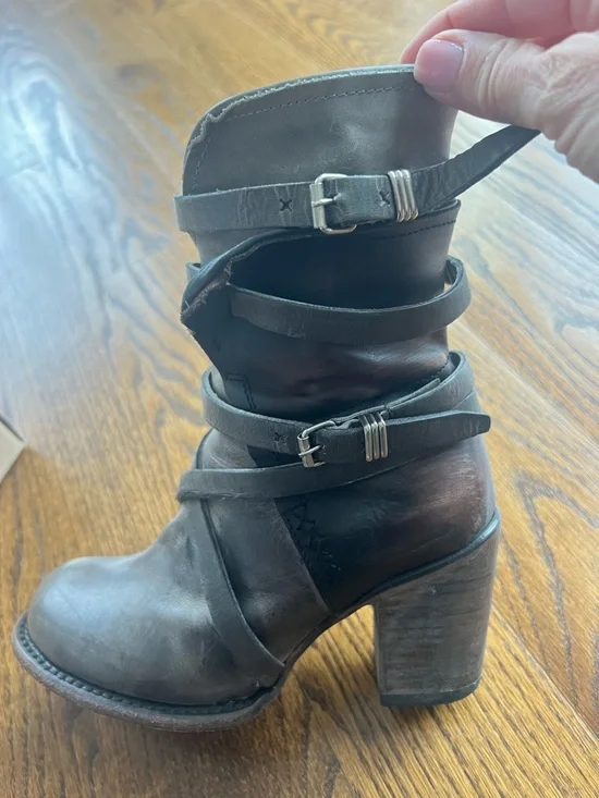 Freebird by Steven Stone Harness Moto Boots in Brown-Grey - Picture 3 of 3